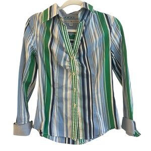 VTG Tommy Hilfiger Button down Shirt Multicolor Striped Casual Y2k size SP
